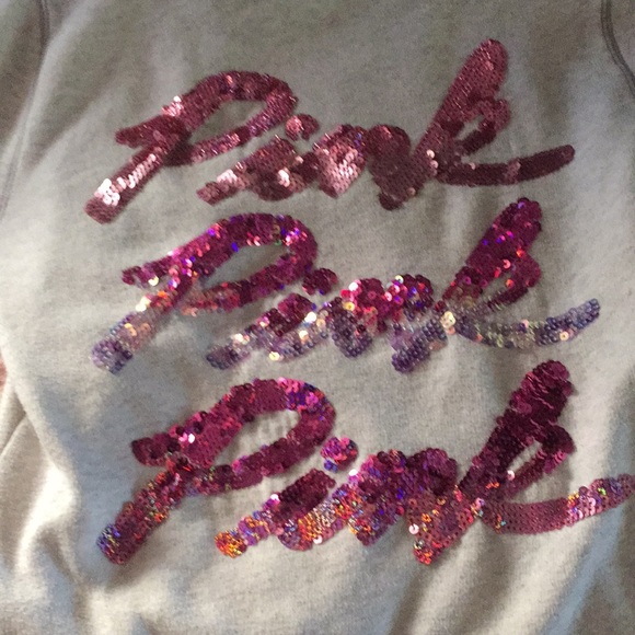 Victoria secret pink sequin Zip hoodie see all pics please Size Small - Picture 9 of 16
